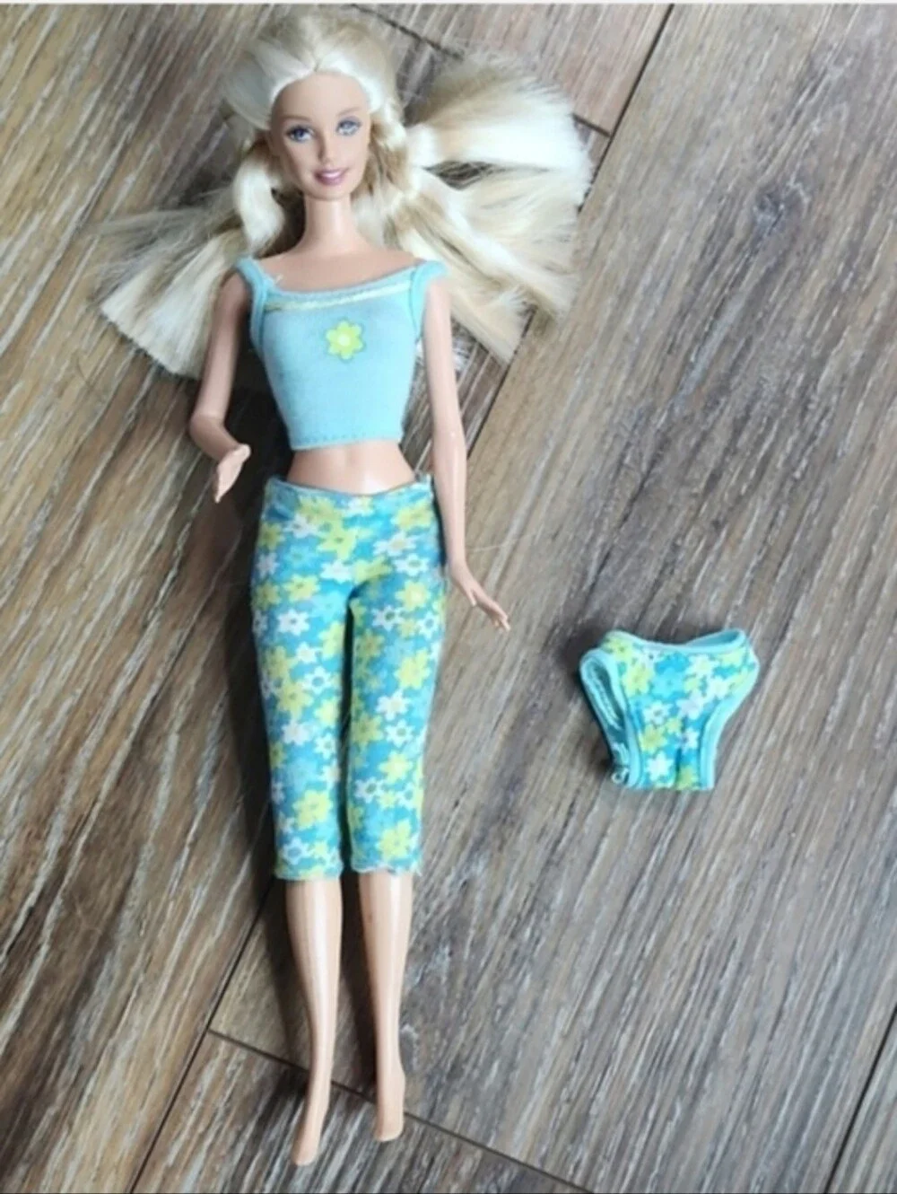 Vintage Barbie Blue Flowers 3 pc Outfit